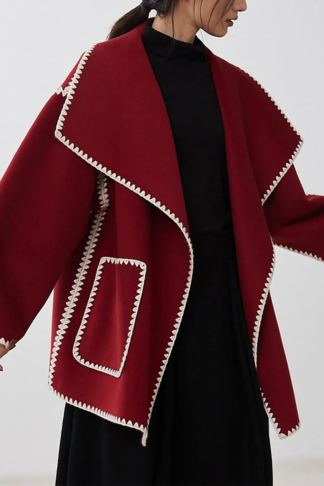 Contrast Knit Cardigan sold by Micas