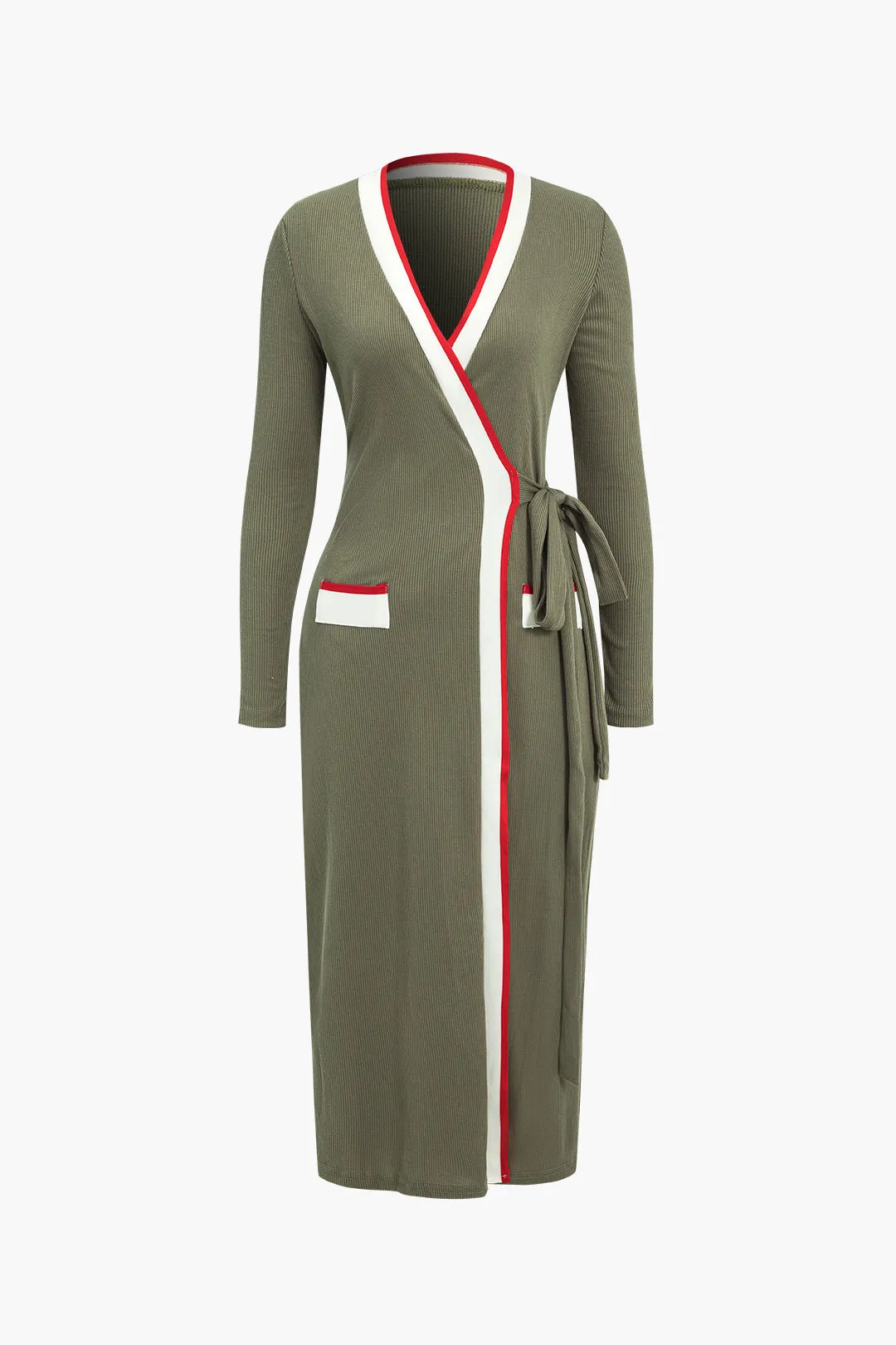 Strik patchwork binding cardigan sold by Micas