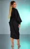 V-hals ruched spalte midi kjole sold by Micas