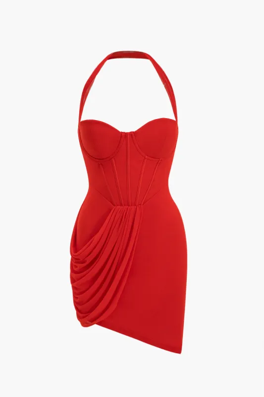 Mesh Halter Neck Rygløs Bustier Mini Kjole sold by Micas