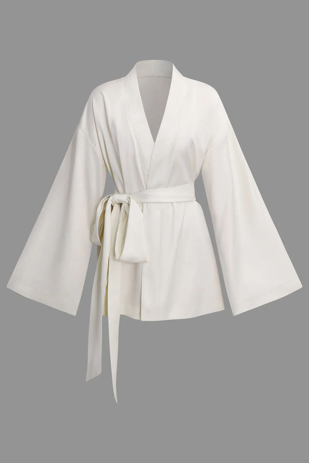 Satin Tie-Up V-hals mini kjole sold by Micas