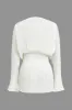 Plisset Bell Sleeve V-hals mini kjole sold by Micas