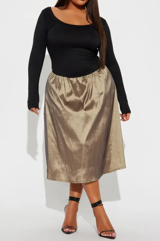 Plus Size Patchwork Midi Dress sold by Micas