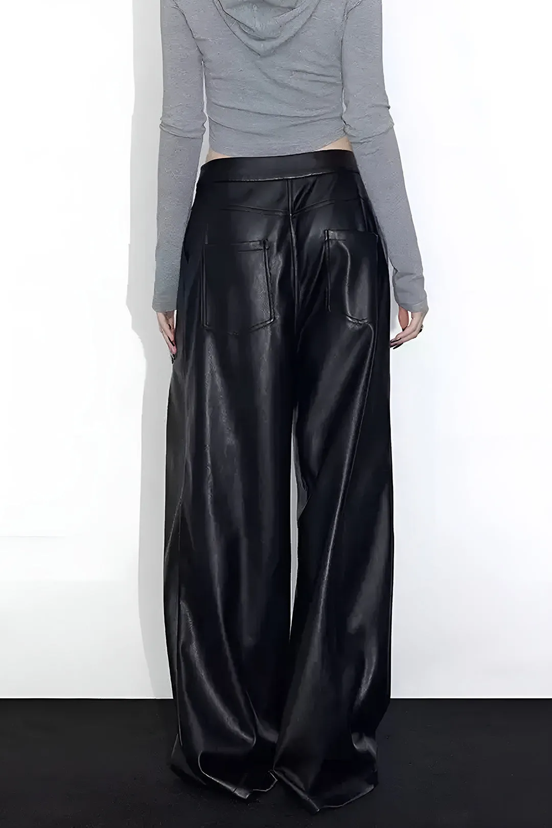 Faux Leather Low Waist Trousers sold by Micas product image thumbnail 4