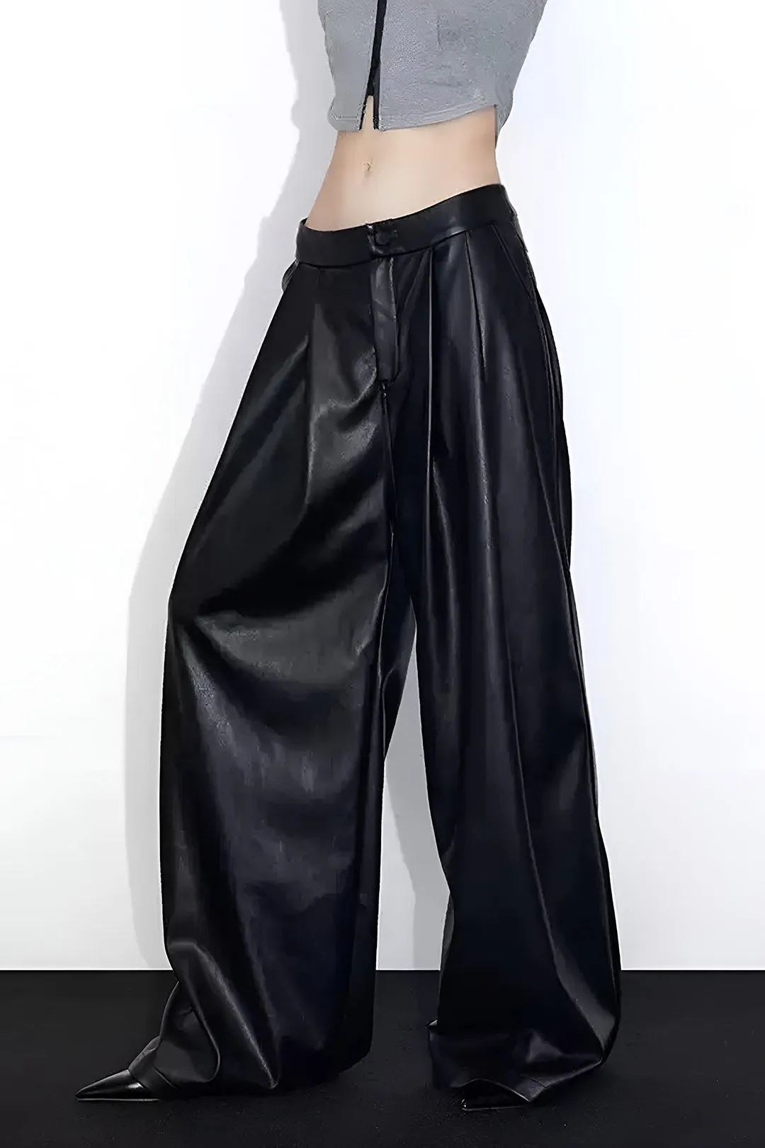 Faux Leather Low Waist Trousers sold by Micas product image thumbnail 2