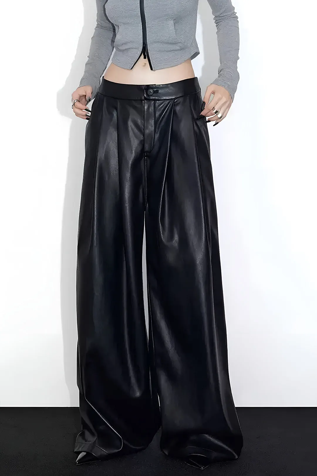 Faux Leather Low Waist Trousers sold by Micas product image thumbnail 3