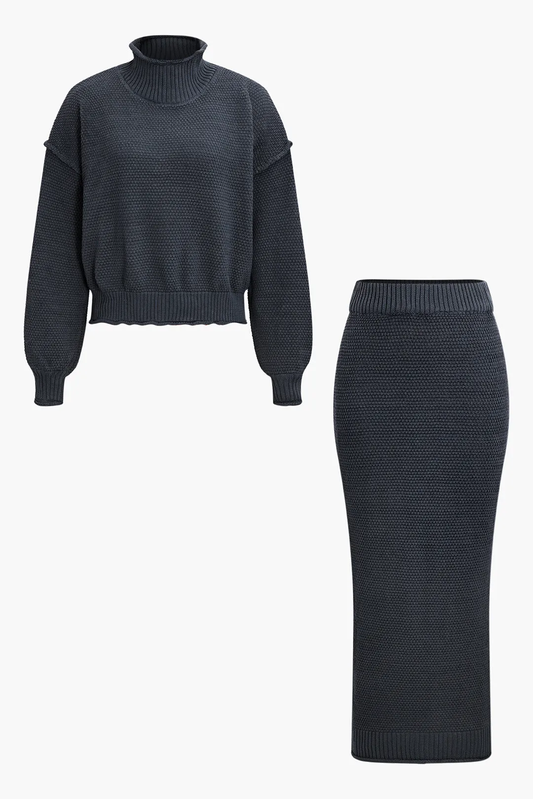 Mock Neck Top Og Nederdel Sæt sold by Micas