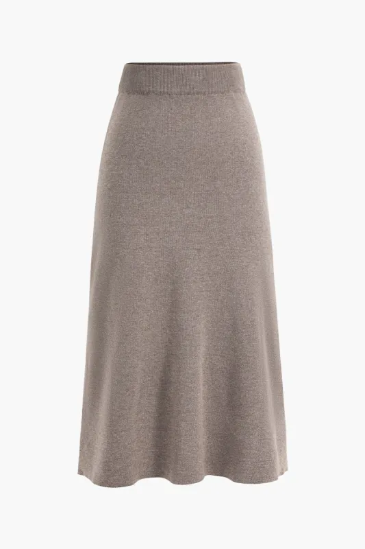Solid sweater midi nederdel sold by Micas