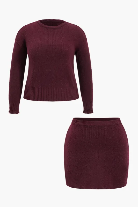 Plus Size Sweater og Nederdel Sæt sold by Micas