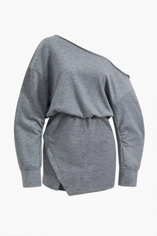 Asymmetrisk langærmet minikjole sold by Micas