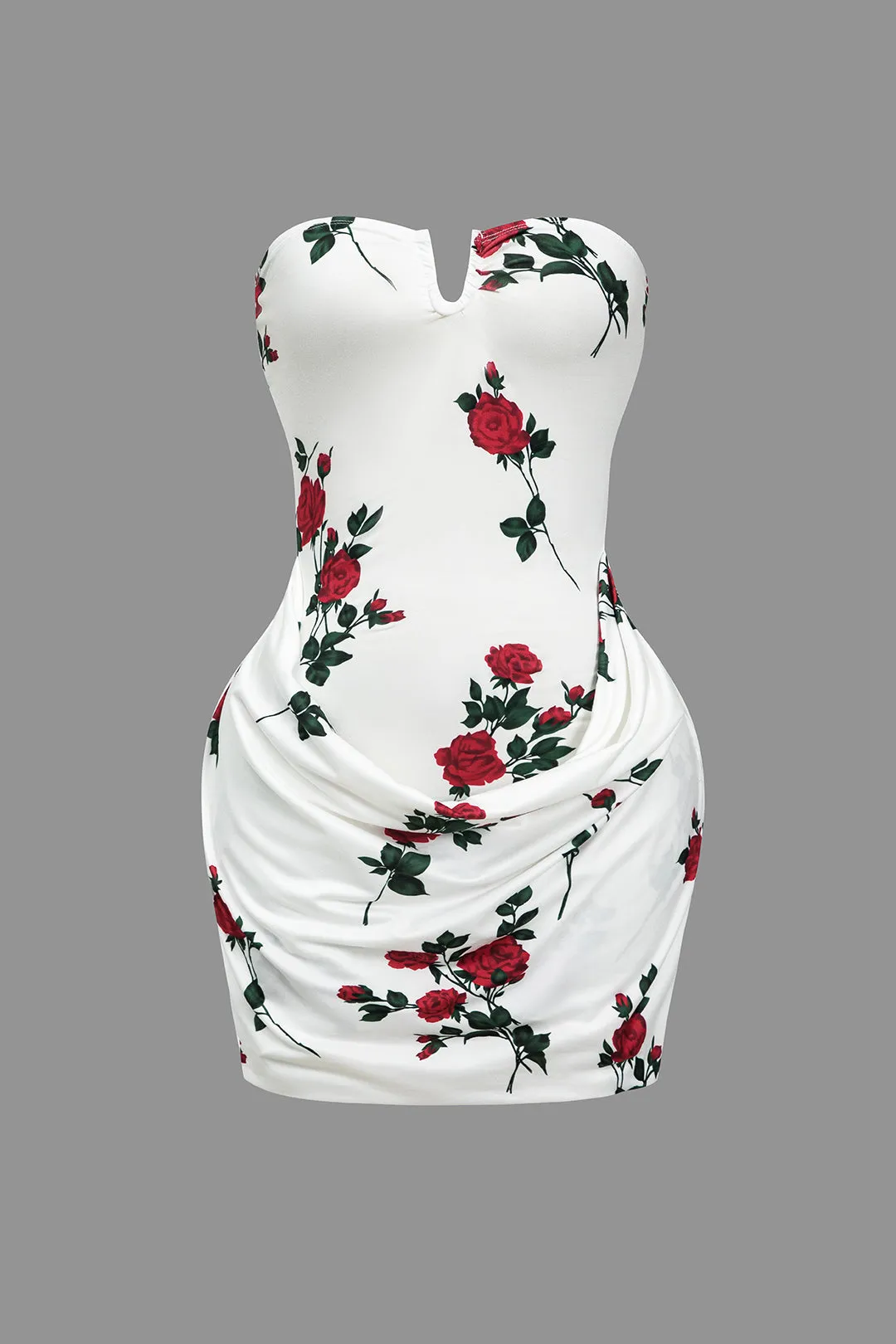 Blomsterprint Ruched Stropless Mini Dress sold by Micas product image thumbnail 2