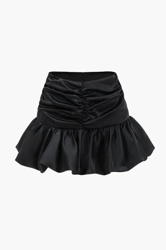 Ruched nederdel i satin sold by Micas