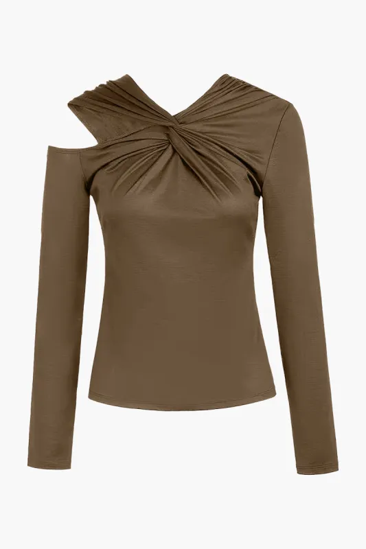 Strik Twist Knot langærmet top sold by Micas