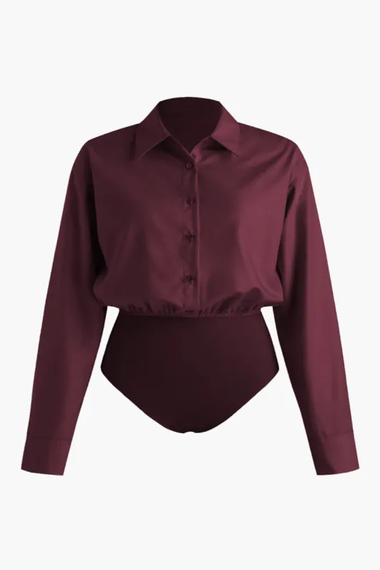 Plus størrelse patchwork langærmet bodysuit sold by Micas