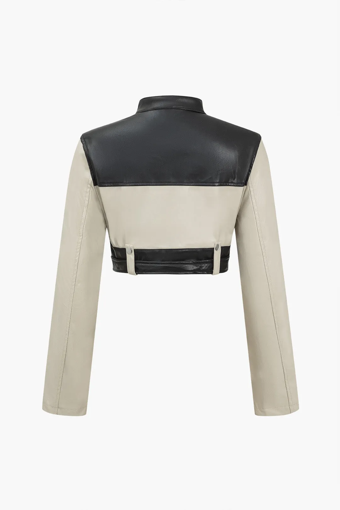 Patchwork-jakke i imiteret læder med knap sold by Micas product image thumbnail 2