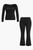 Plus Size strikkede bukser sæt sold by Micas