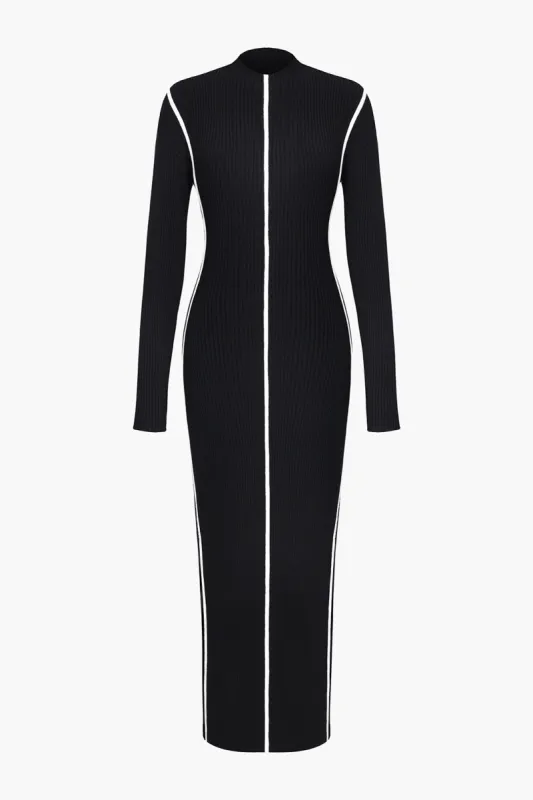 Color-Blocked Long Sleeve Midi Dress sold by Micas