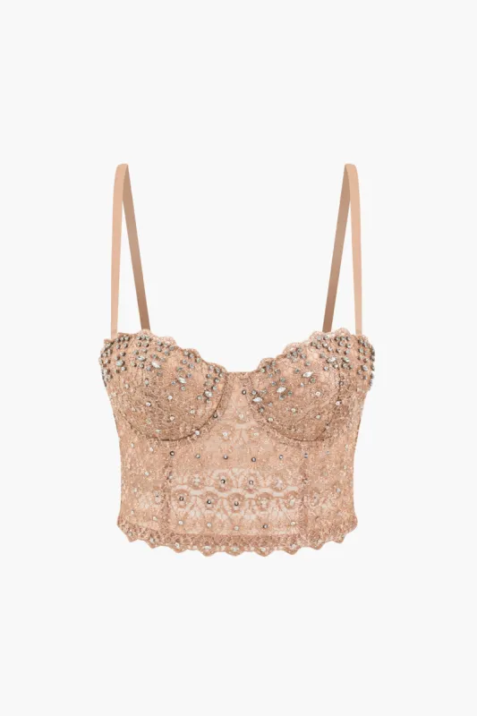 Rhinestone blonder bustier cami top sold by Micas