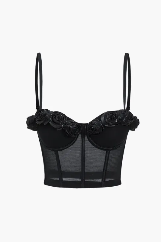 Mesh Bustier Appliques Cami Top sold by Micas
