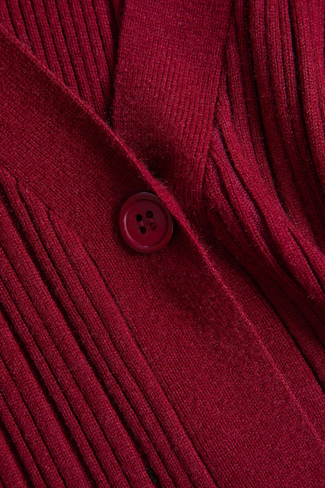 Strik puff hem langærmet v-hals kjole sold by Micas product image thumbnail 5