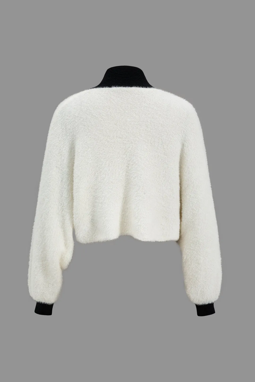 Contrast Sweater Button Cropped Cardigan And Slip Dress Set sold by Micas product image thumbnail 5