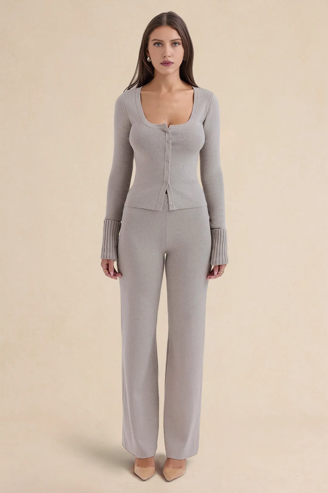 Basic Knit Top And Pants Set sold by Micas