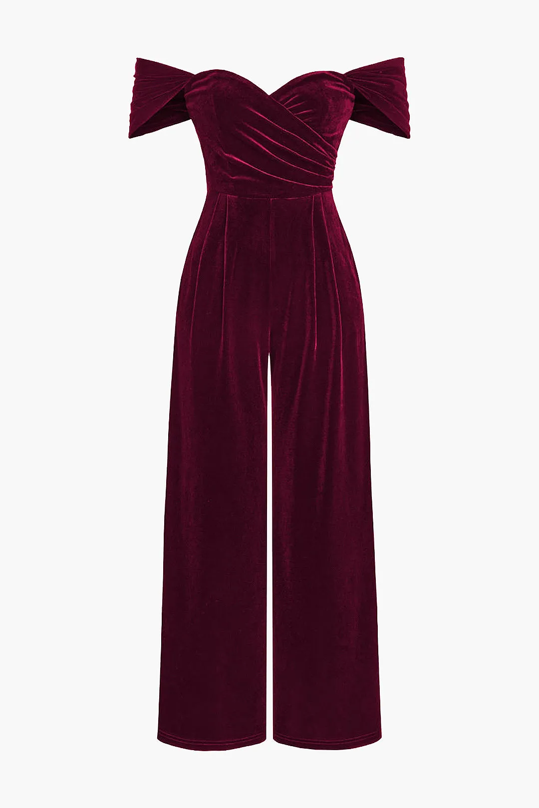 Velvet Off Shoulder Zipper Back Jumpsuit sold by Micas