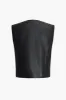 Faux lædervest med lomme og knap sold by Micas