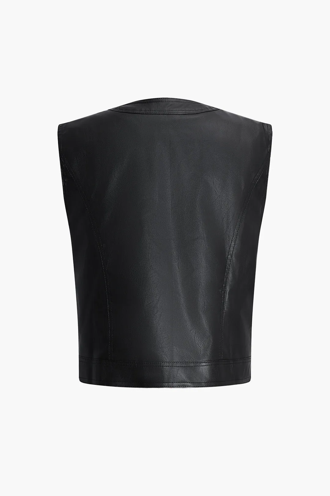 Faux lædervest med lomme og knap sold by Micas product image thumbnail 2