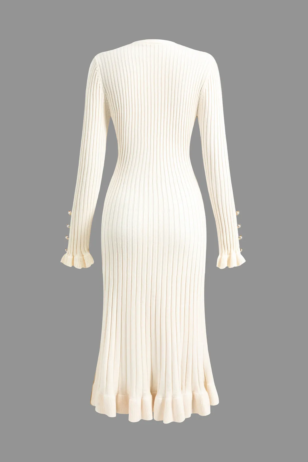 Ruffle Hem Sweater Midi Dress sold by Micas product image thumbnail 2