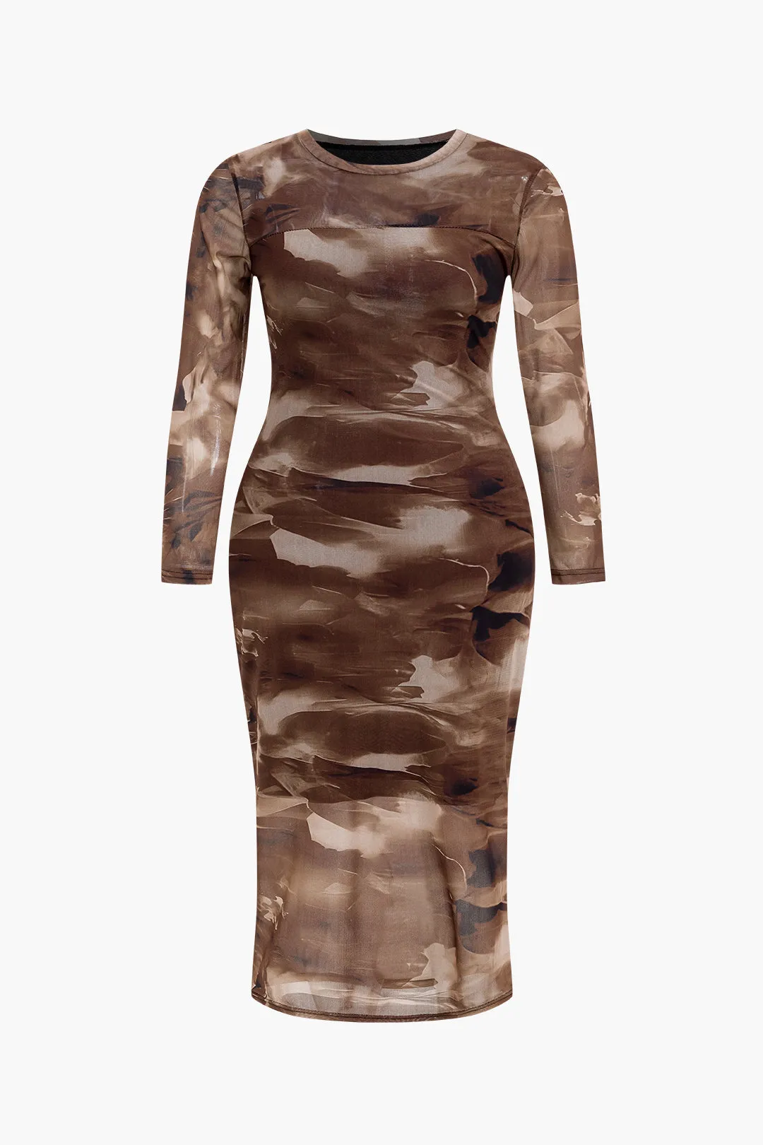 Plus Size Tie Dye Print Mesh Midi Dress sold by Micas