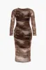 Plus Size Tie Dye Print Mesh Midi Dress sold by Micas