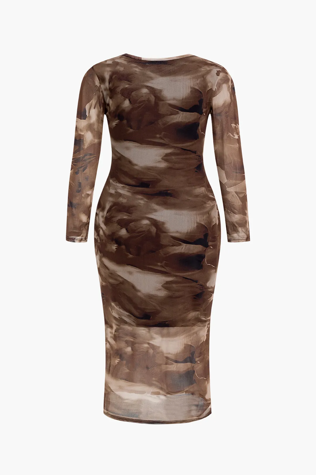 Plus Size Tie Dye Print Mesh Midi Dress sold by Micas product image thumbnail 2