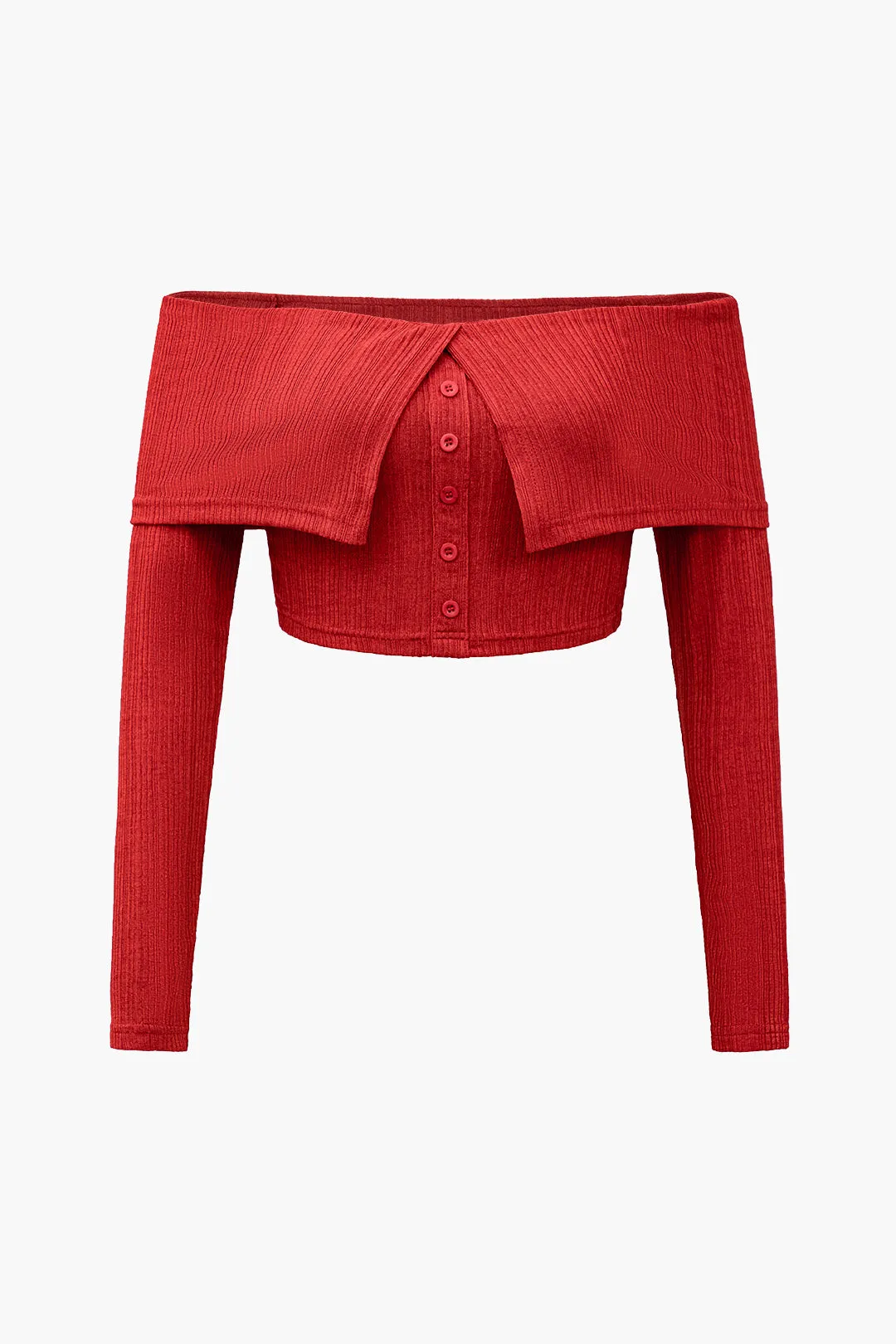 Off skulder beskåret top og blussede benbukser sæt sold by Micas product image thumbnail 2