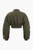 Beskåret Ruched Stand Collar Jacket sold by Micas