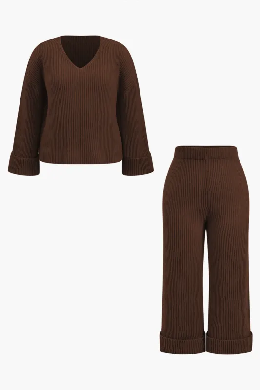 Plus Size Sweater Top And Pants Set sold by Micas