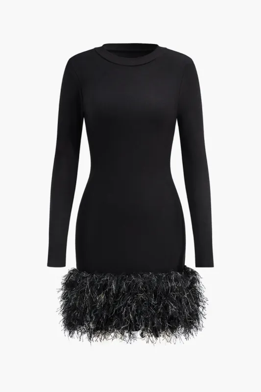 Patchwork langærmet mini kjole made by Micas