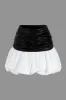 Faux Leather Patchwork Ruched Skirt sold by Micas