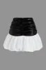 Faux Leather Patchwork Ruched Skirt sold by Micas