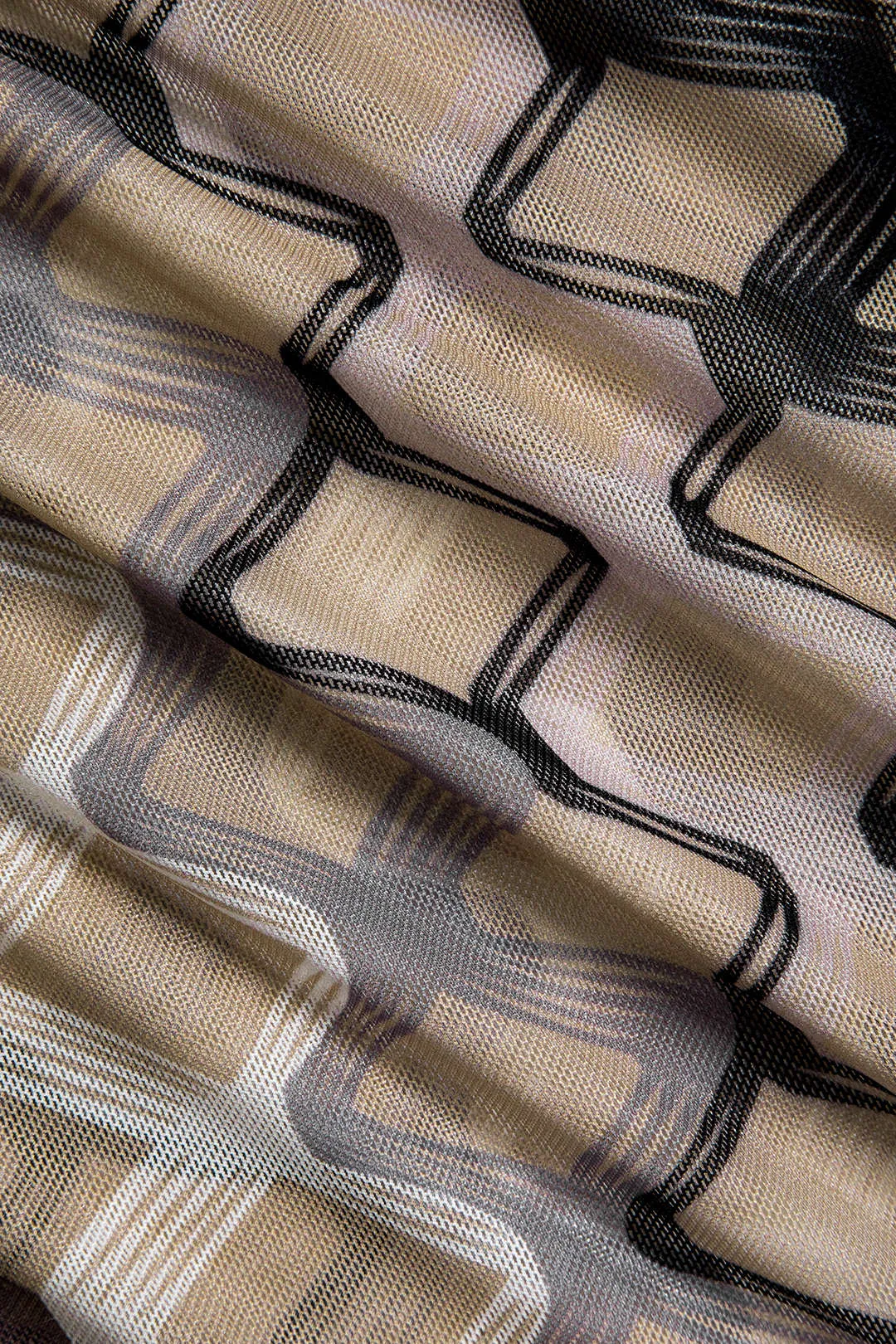 Geometrisk tryk ren mesh langærmet midi kjole sold by Micas product image thumbnail 3