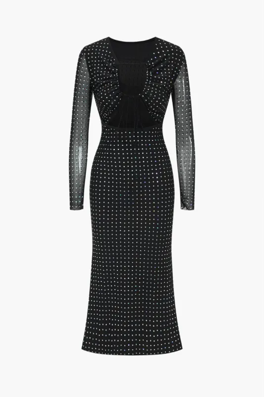 Sequin langærmet skåret maxi kjole ud sold by Micas