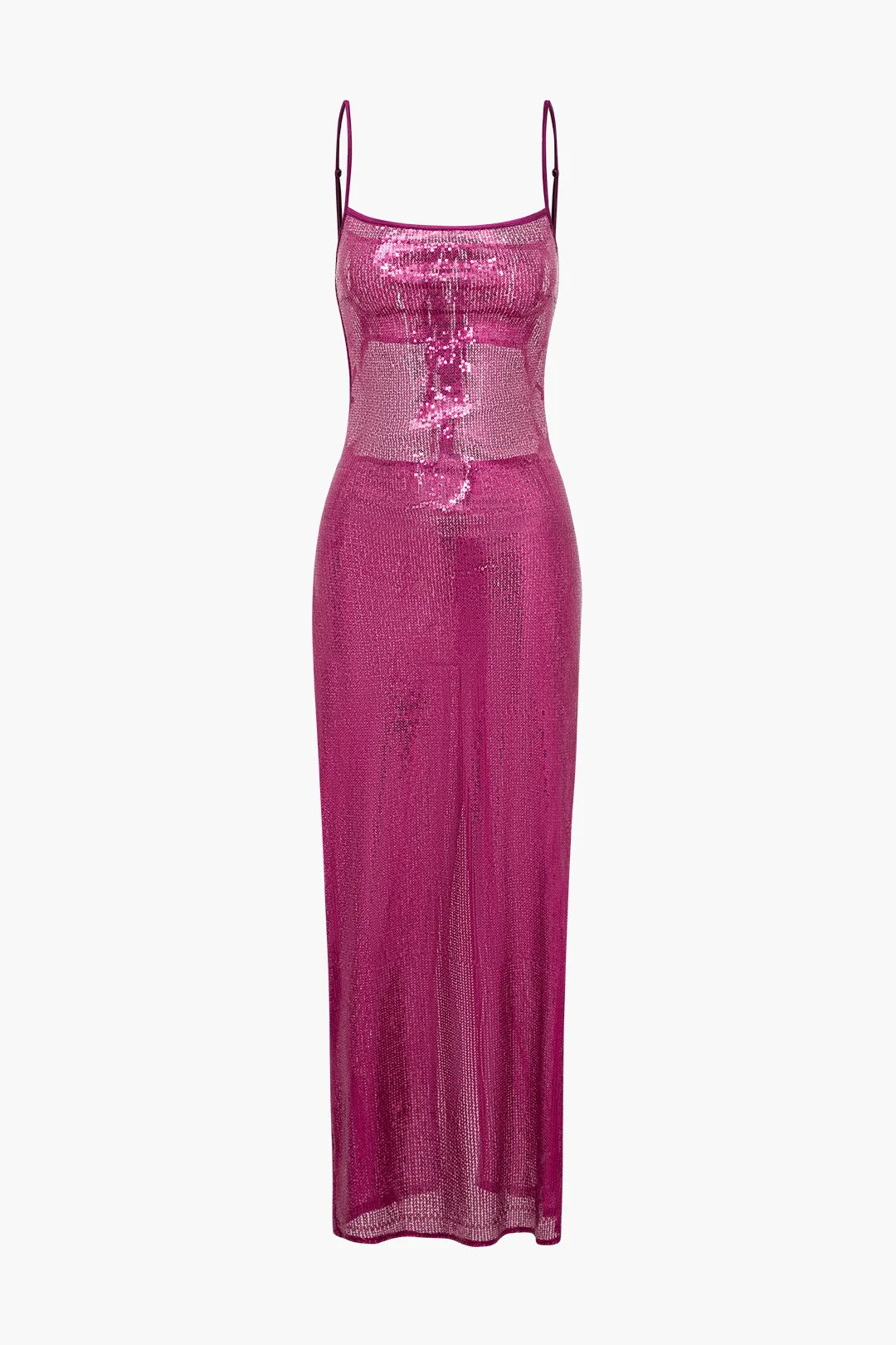 Glittering Backless Tie Sleeveless Maxi Dress sold by Micas product image thumbnail 2