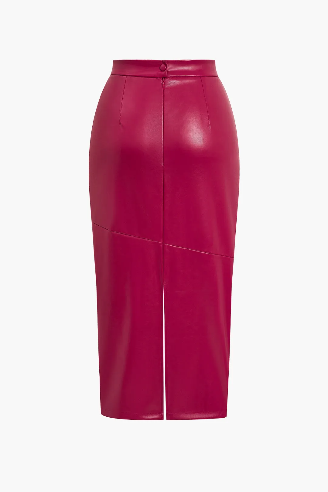 Asymmetrical High Waist Faux Leather Skirt sold by Micas product image thumbnail 2