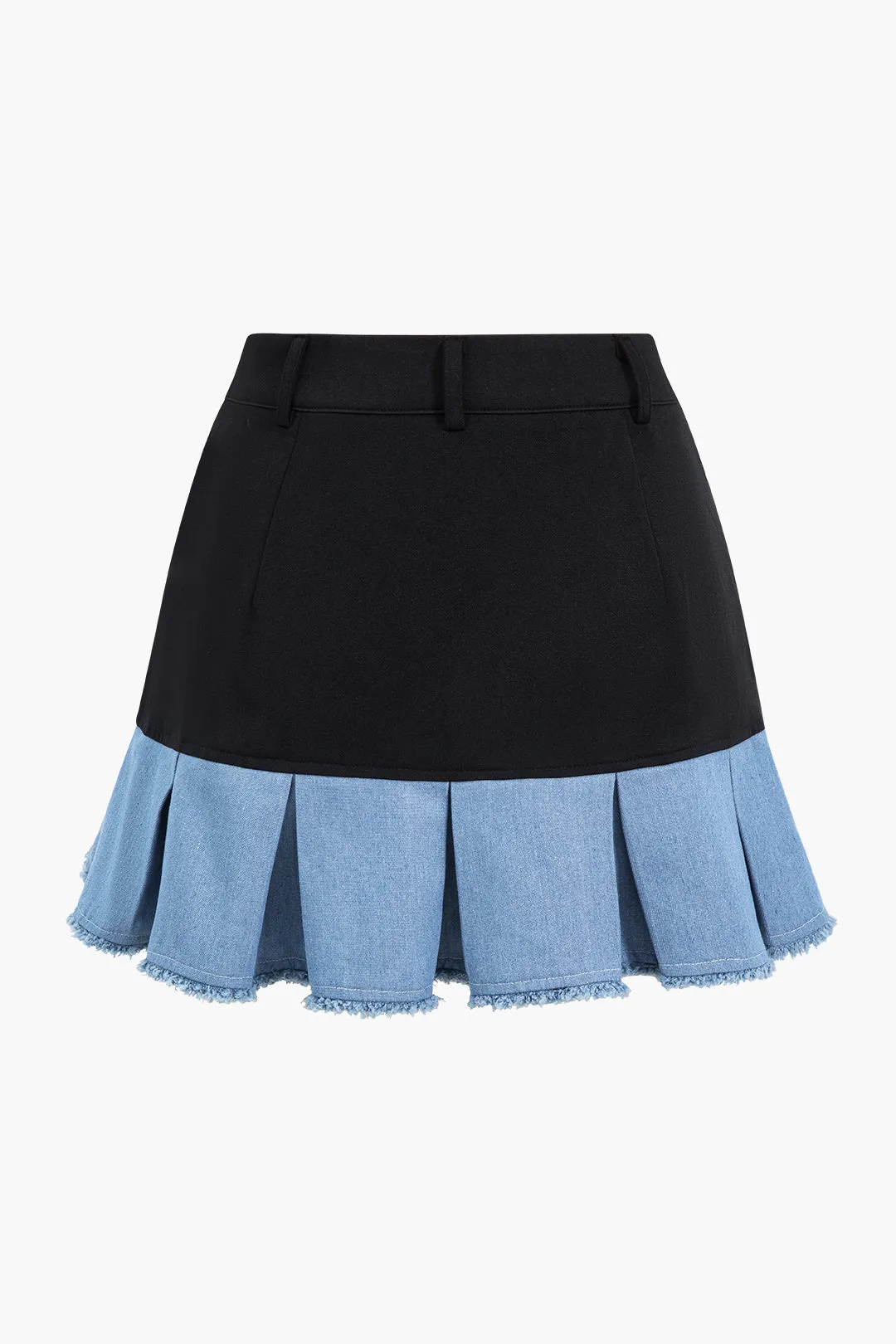 Patchwork denim noteret lapel blazer og nederdel sæt sold by Micas product image thumbnail 5