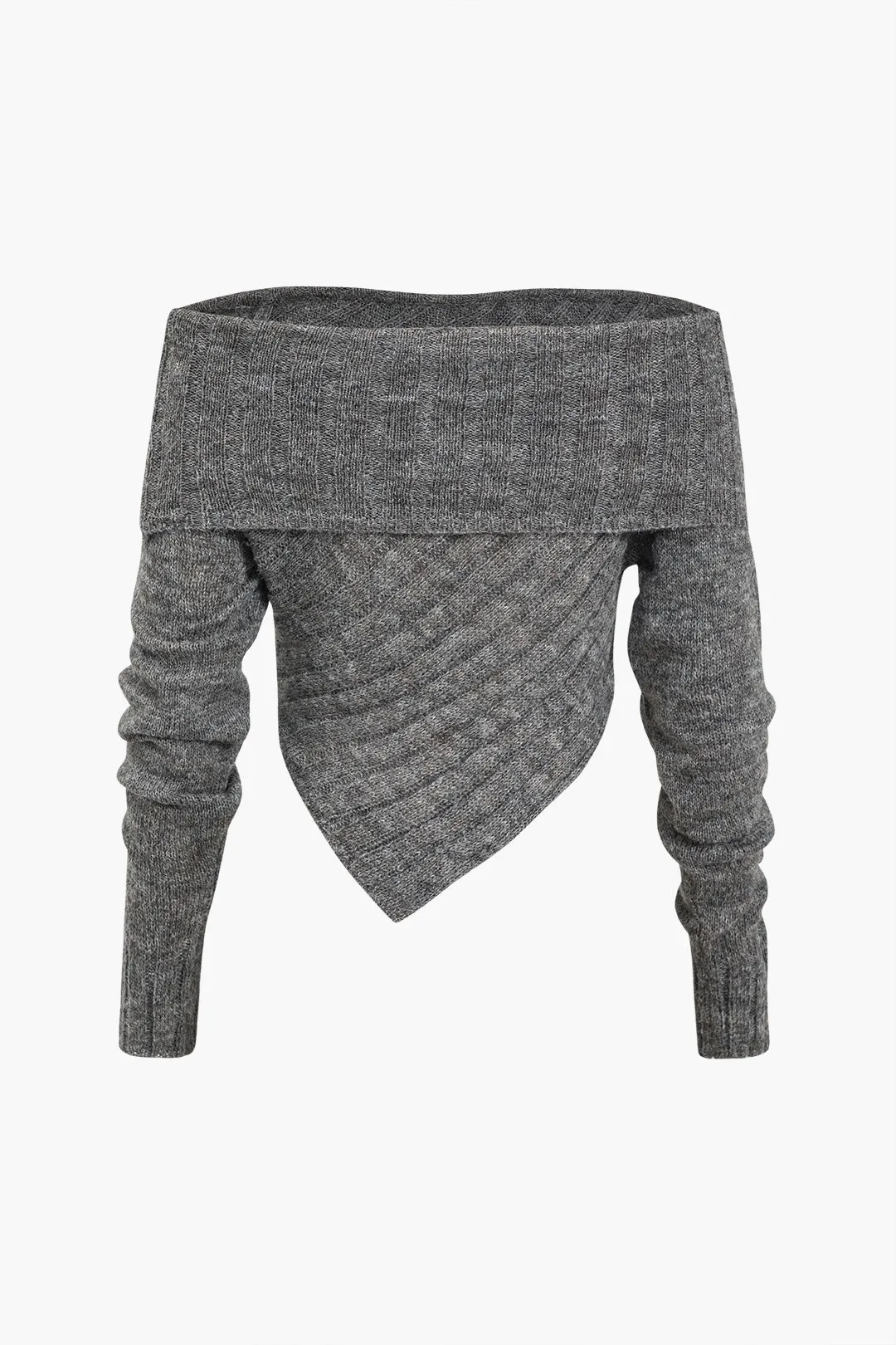 Sweater off skulder langærmet asymmetrisk top sold by Micas product image thumbnail 2