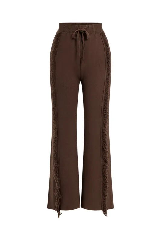 Knitted Drawstring Fringe Sweater Trousers sold by Micas
