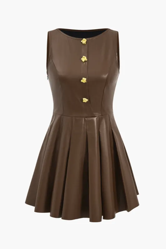 Faux Leather Sleeveless Mini Dress sold by Micas