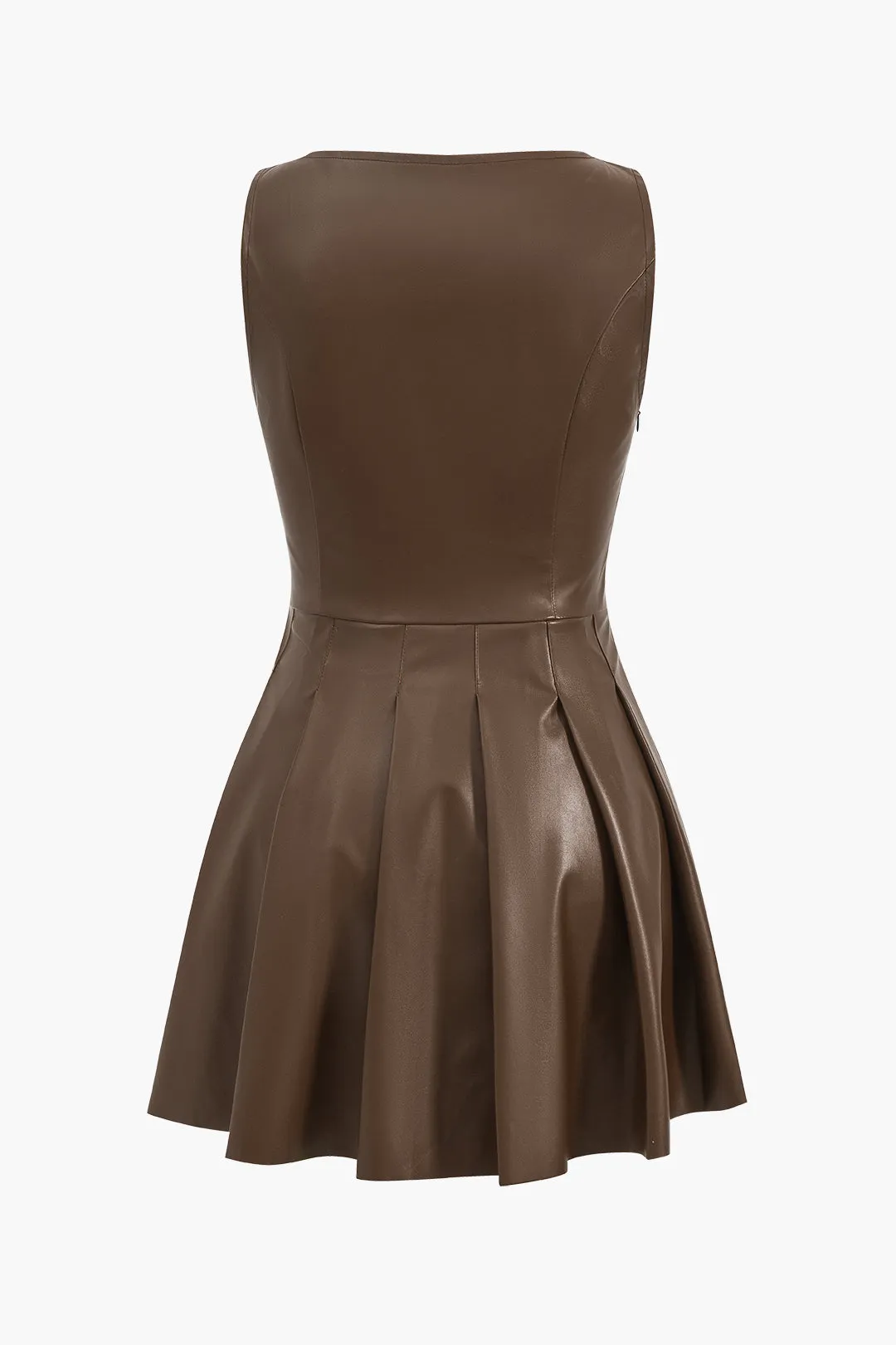 Faux Leather Sleeveless Mini Dress sold by Micas product image thumbnail 2