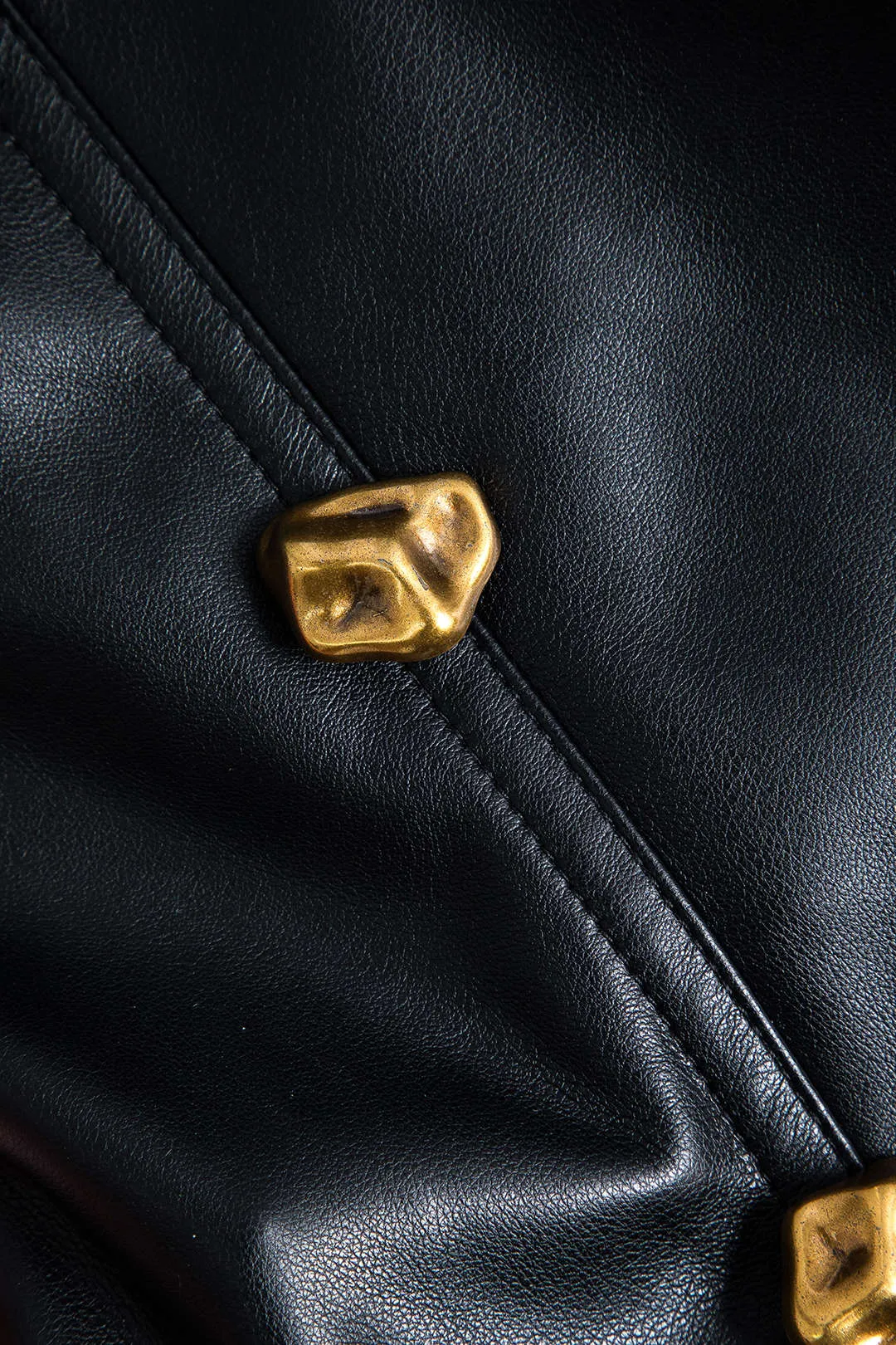 Metallic Button Faux Leather Skirt sold by Micas product image thumbnail 3