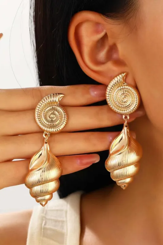 Metal Starfish Shell Conch Earrings sold by Micas